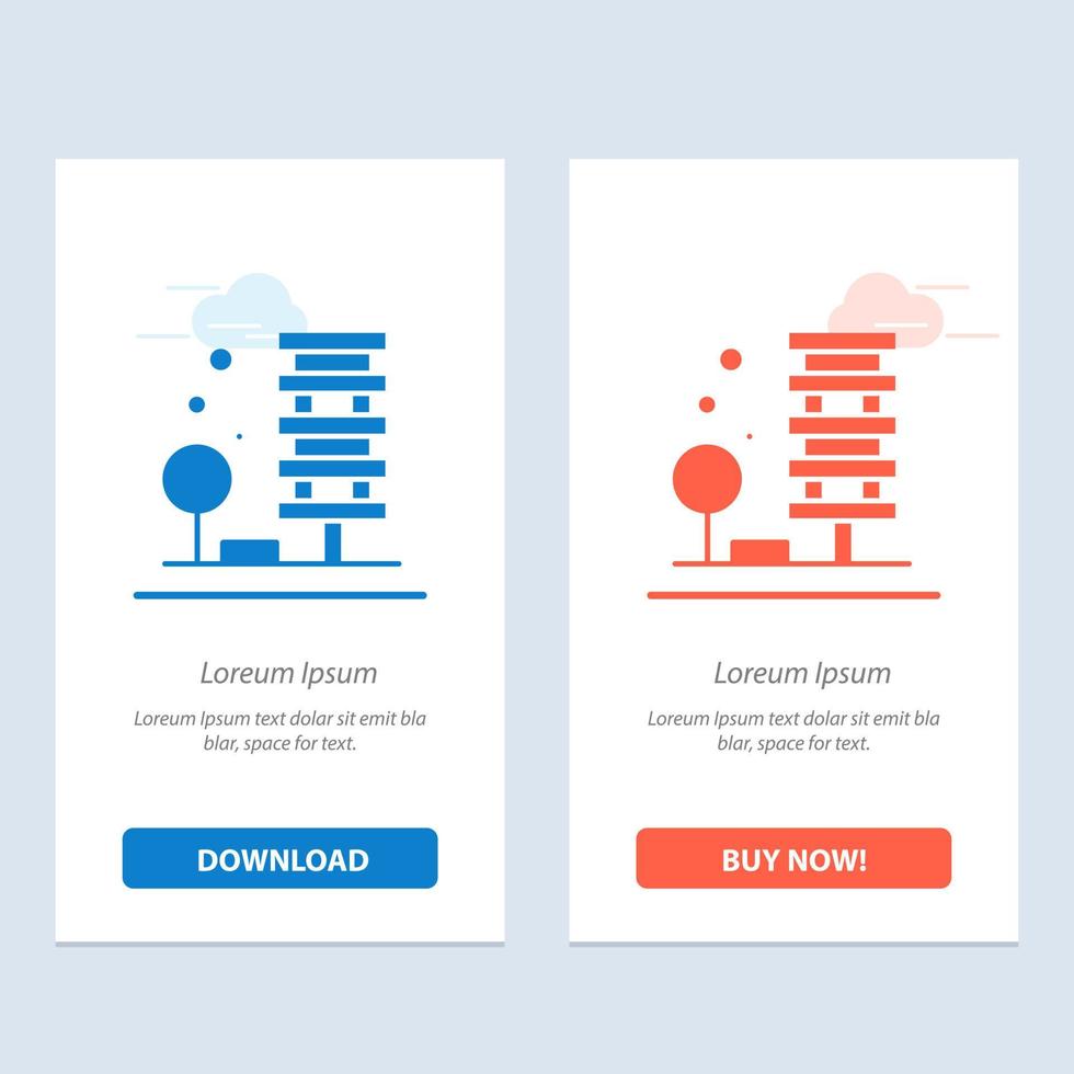 lantbruk arkitektur byggnad stad miljö blå och röd ladda ner och köpa nu webb widget kort mall vektor