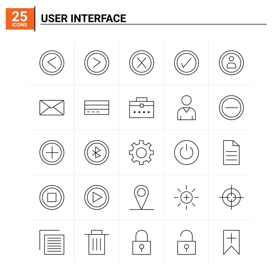25 användare gränssnitt ikon uppsättning vektor bakgrund
