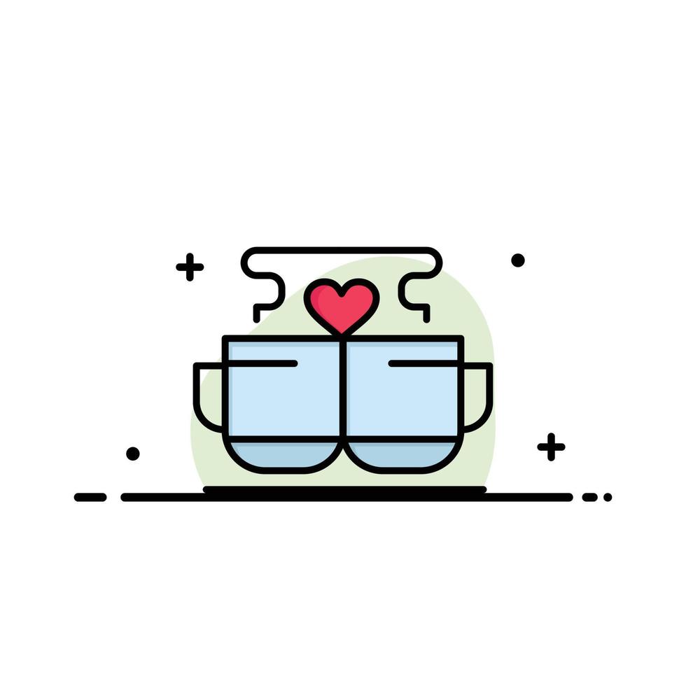 kopp kaffe kärlek hjärta valentine företag logotyp mall platt Färg vektor