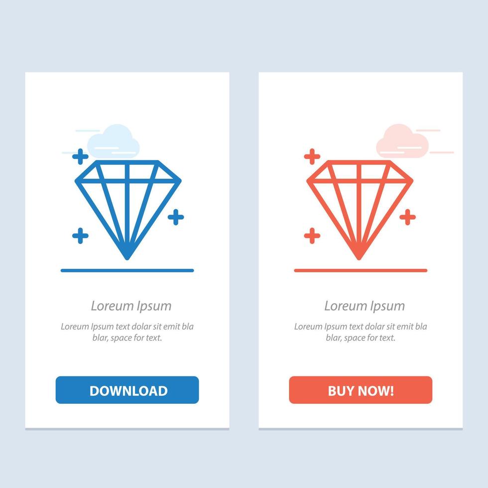 diamant juvel användare blå och röd ladda ner och köpa nu webb widget kort mall vektor