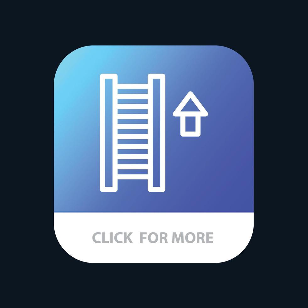 leiter treppe treppenpfeil mobile app-schaltfläche android- und ios-linienversion vektor