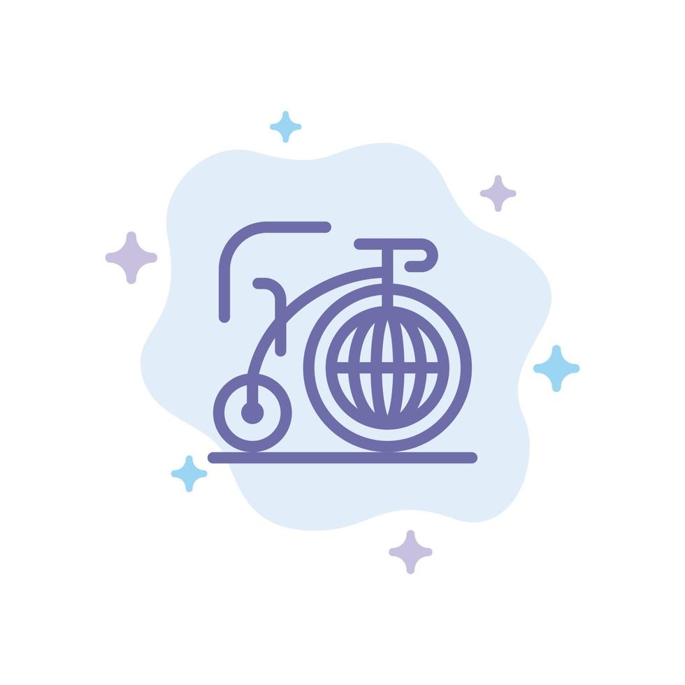 stor cykel dröm inspiration blå ikon på abstrakt moln bakgrund vektor