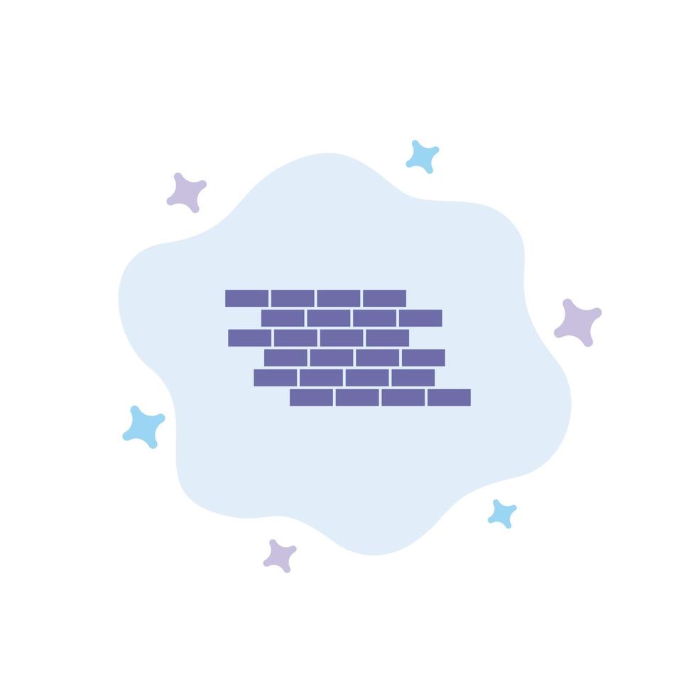 brandvägg säkerhet vägg tegel tegelstenar blå ikon på abstrakt moln bakgrund vektor
