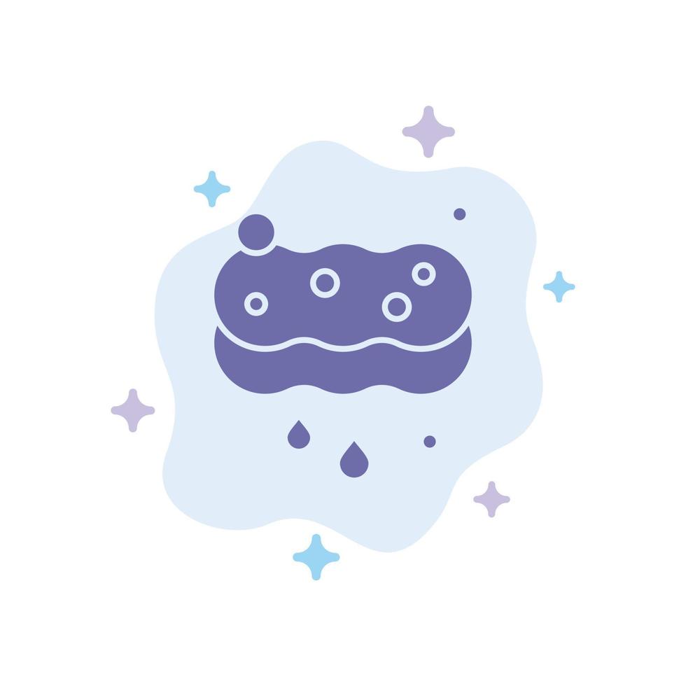 rena rengöring svamp tvätta blå ikon på abstrakt moln bakgrund vektor