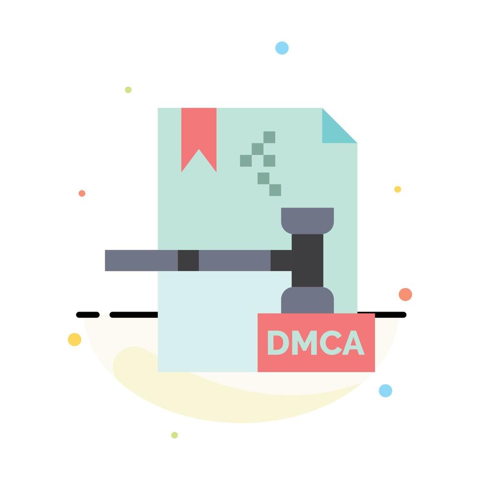 företag upphovsrätt digital dmca fil abstrakt platt Färg ikon mall vektor