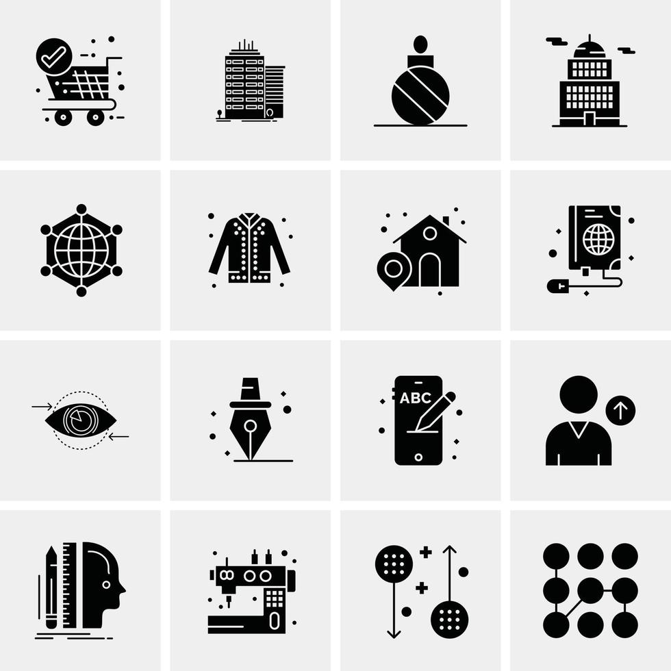 16 universelle Business-Icons Vektor kreative Icon-Illustration zur Verwendung in Web- und Mobilprojekten