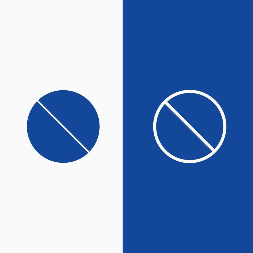 stornieren verboten nein verboten Linie und Glyphe solides Symbol blaues Banner Linie und Glyphe solides Symbol blaues Banner vektor
