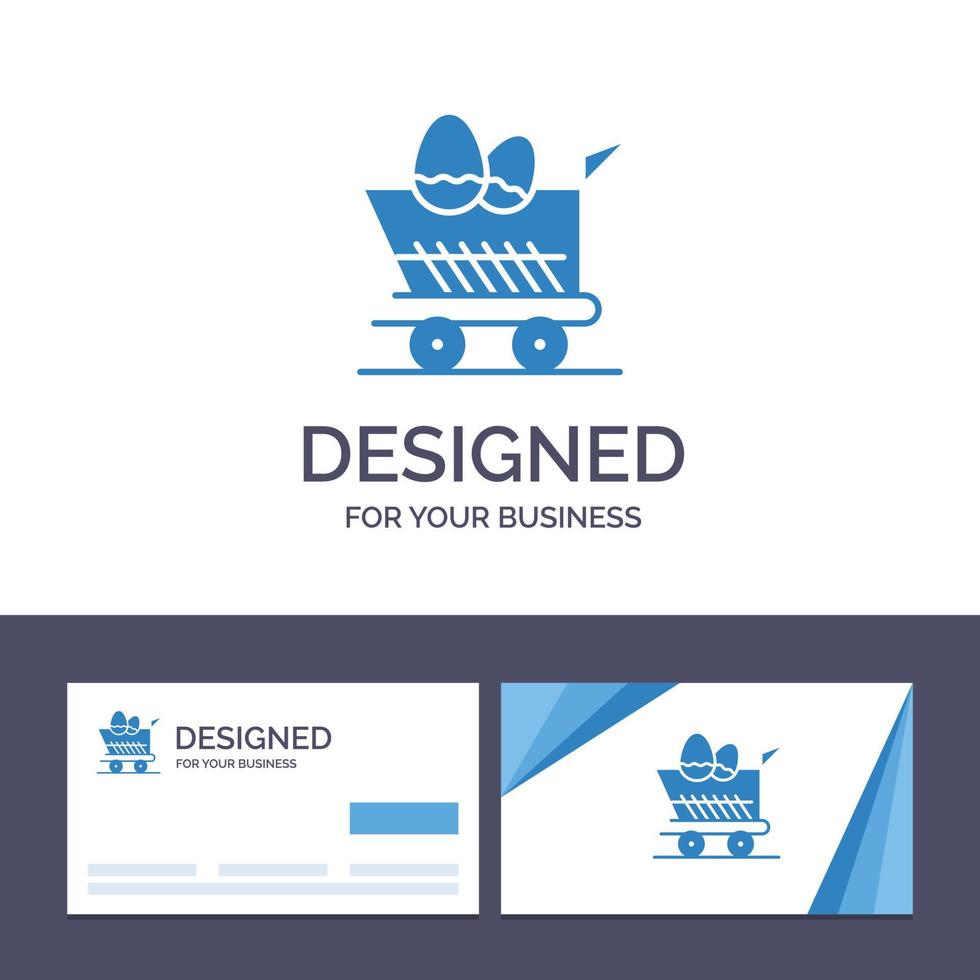 kreativ företag kort och logotyp mall vagn vagn påsk handla vektor illustration
