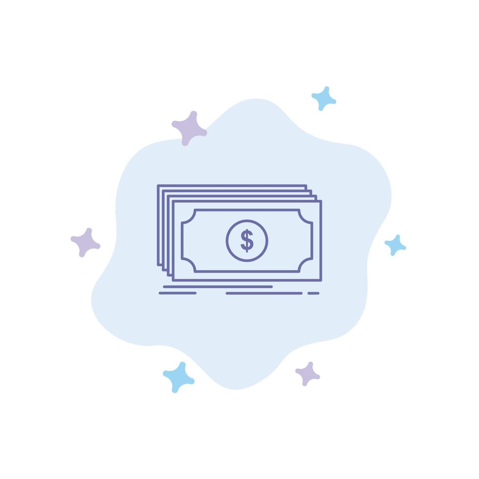 Geldtransfer Dollar blaues Symbol auf abstraktem Wolkenhintergrund vektor