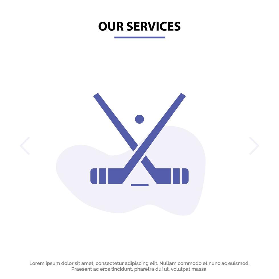 vår tjänster emblem hockey is pinne pinnar fast glyf ikon webb kort mall vektor