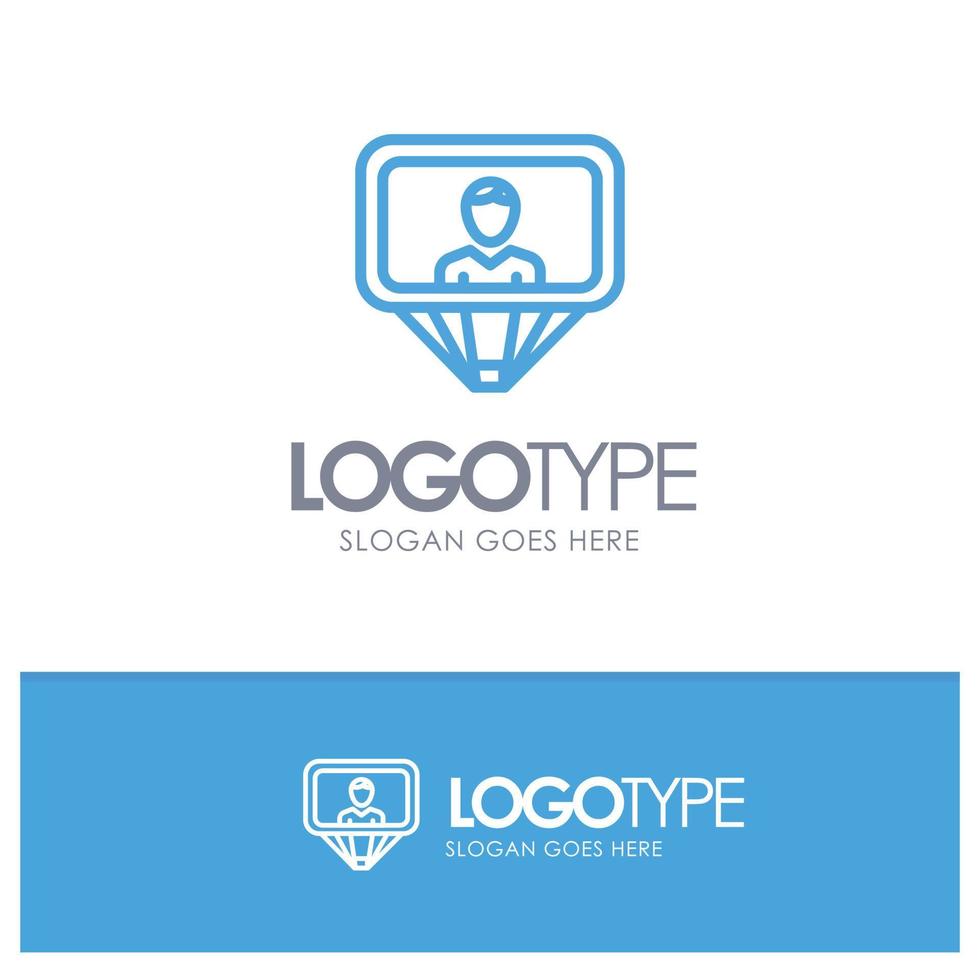 användare profil id logga in blå översikt logotyp med plats för Tagline vektor