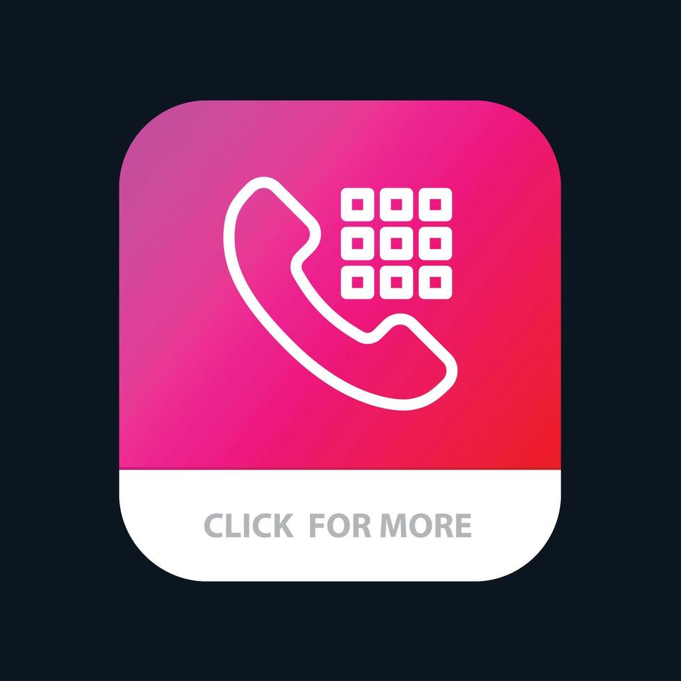 anrufen wähltelefontasten mobile app-schaltfläche android- und ios-leitungsversion vektor