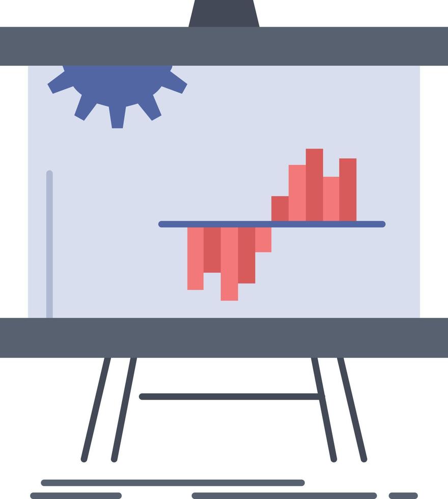 Business-Diagramm Datendiagramm Statistiken flacher Farbsymbolvektor vektor