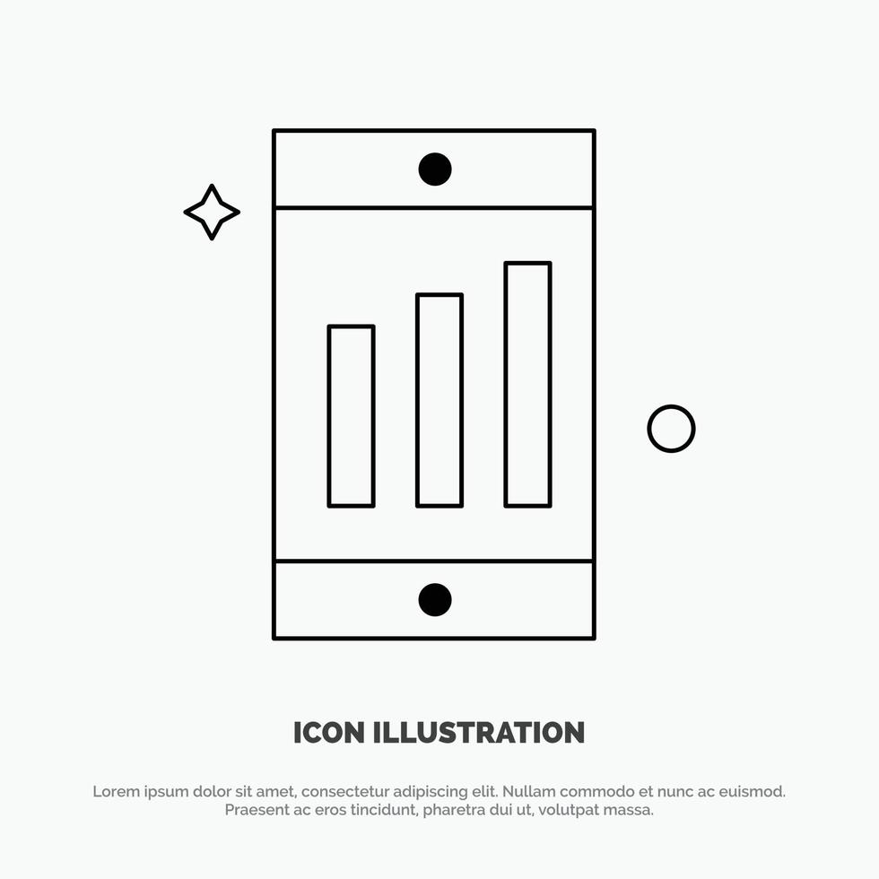 Symbolvektor für die Linie des mobilen Zellendiagramms vektor