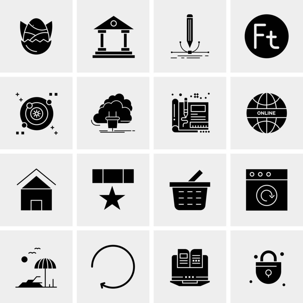 16 universelle Business-Icons Vektor kreative Icon-Illustration zur Verwendung in Web- und Mobilprojekten