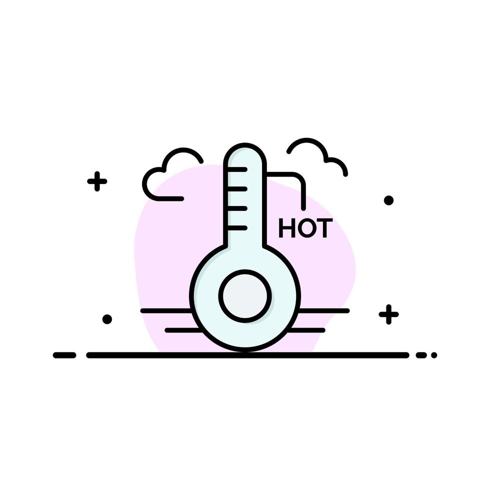 temperatur heißes wetter update business logo template flache farbe vektor