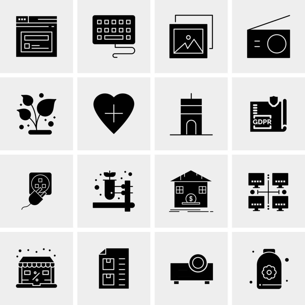 16 universelle Business-Icons Vektor kreative Icon-Illustration zur Verwendung in Web- und Mobilprojekten