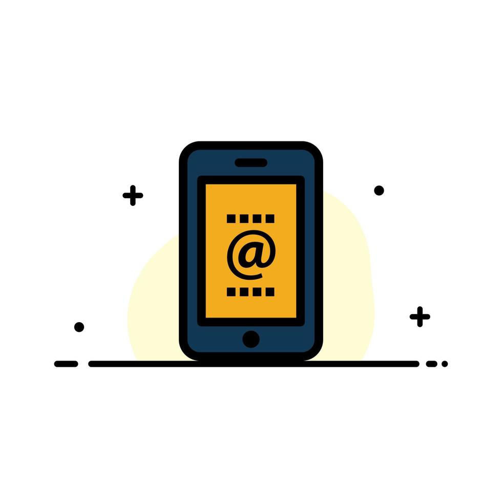Mobile Mail-ID-Telefongeschäft flache Linie gefüllte Symbolvektor-Banner-Vorlage vektor