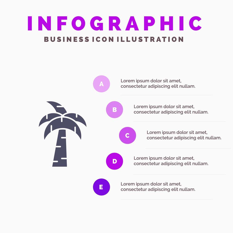 Palme Brasilien Infografiken Präsentationsvorlage Präsentation in 5 Schritten vektor