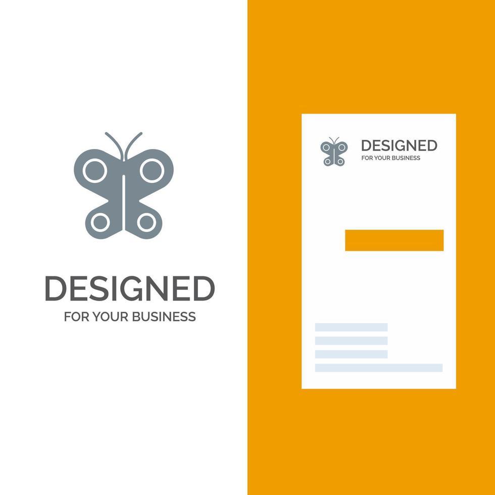 fjäril flyga insekt vår grå logotyp design och företag kort mall vektor