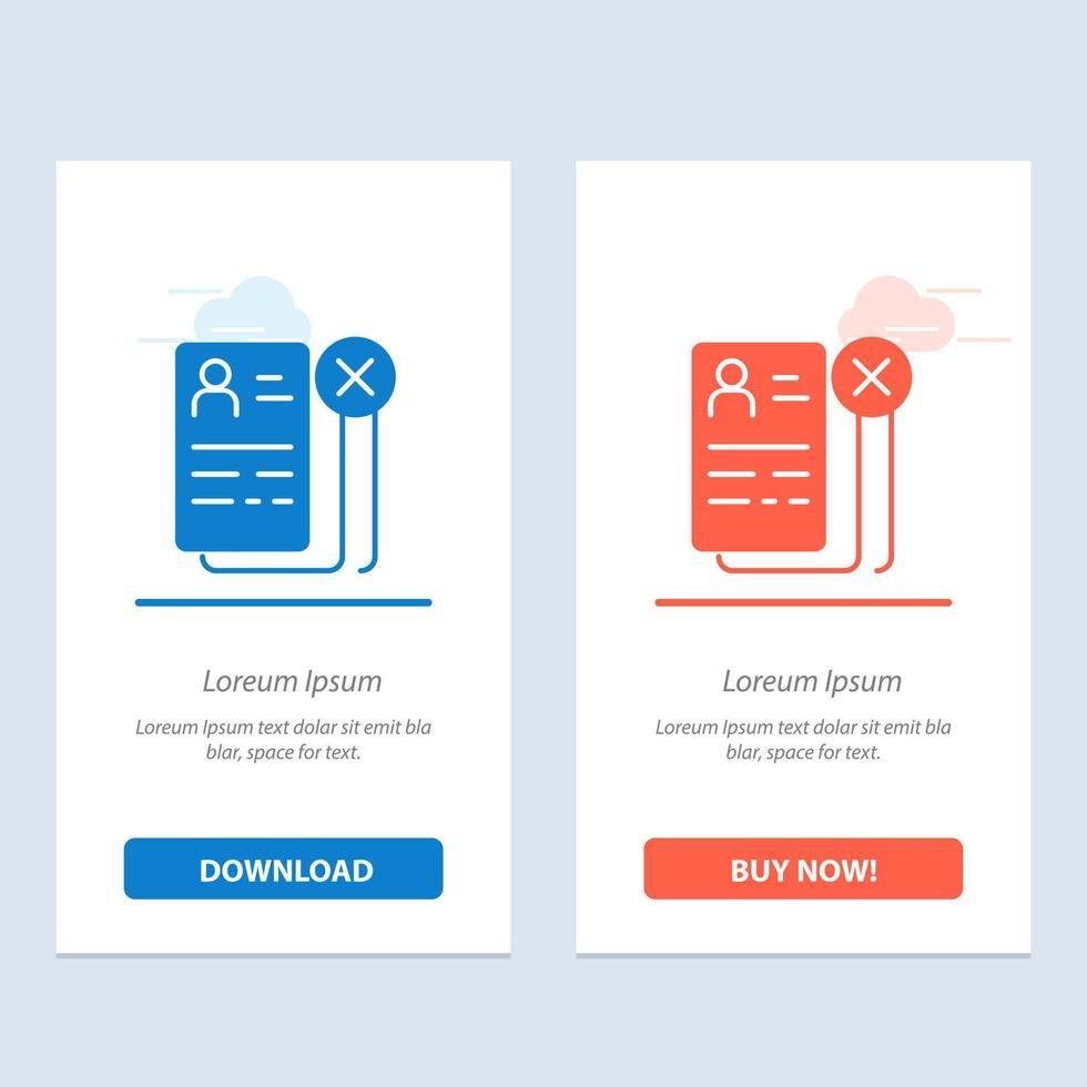 Geschäft Karriere Lebenslauf Lebenslauf blau und rot Laden Sie jetzt herunter und kaufen Sie jetzt Web-Widget-Kartenvorlage vektor