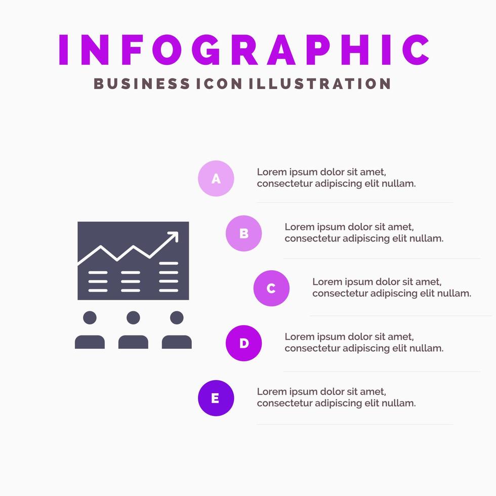 Team Pfeil Business Diagramm Bemühungen Diagramm Erfolg solide Symbol Infografiken 5 Schritte Präsentationshintergrund vektor