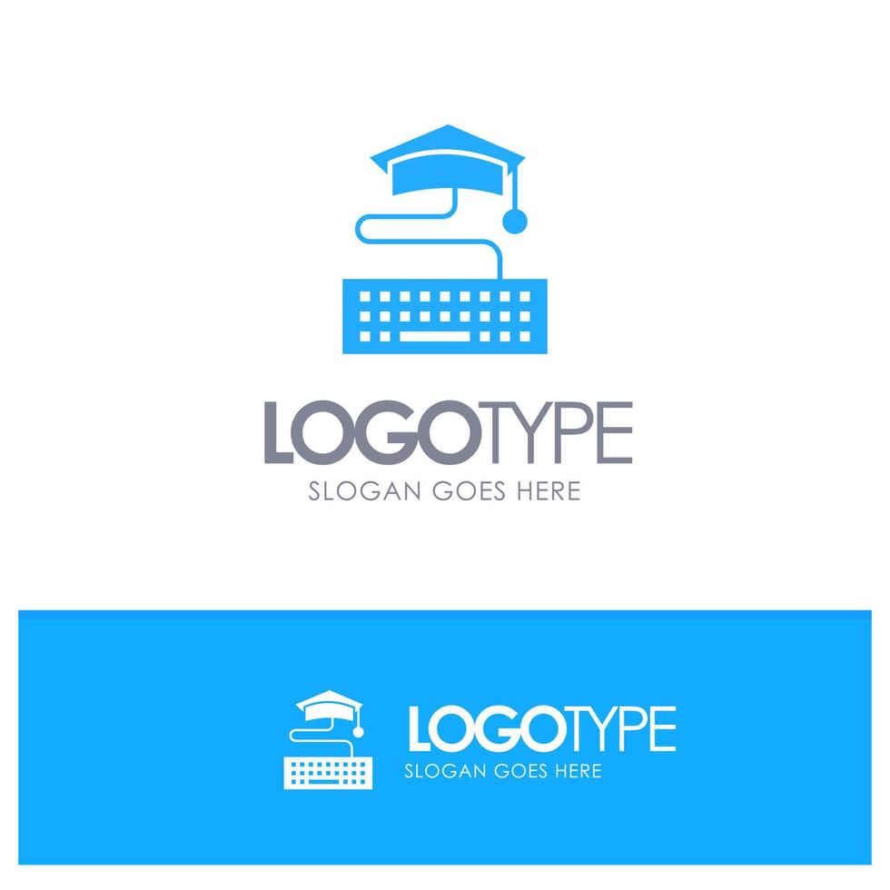nyckel tangentbord utbildning gradering blå logotyp vektor
