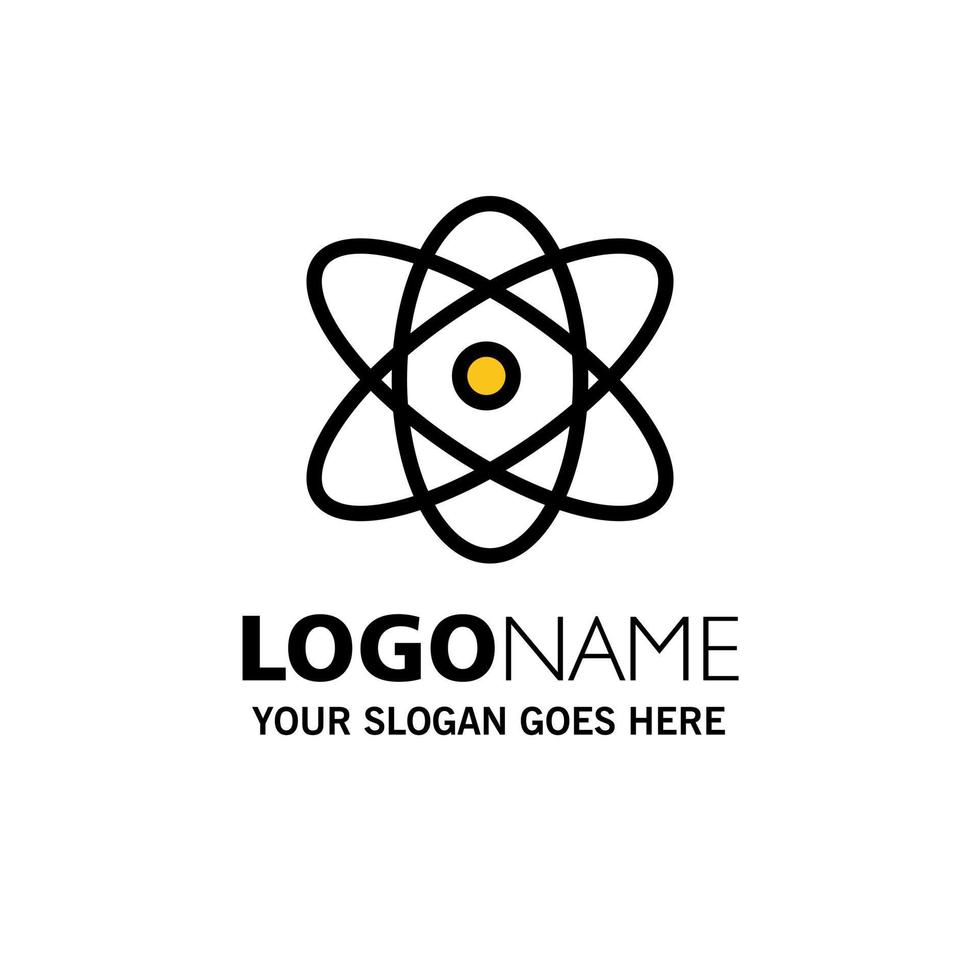 atom utbildning fysik vetenskap företag logotyp mall platt Färg vektor