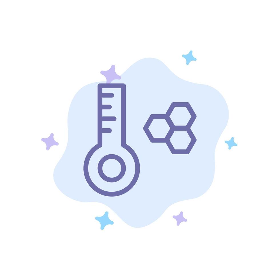 Temperatur Temperaturmesser Thermometer blaues Symbol auf abstraktem Wolkenhintergrund vektor