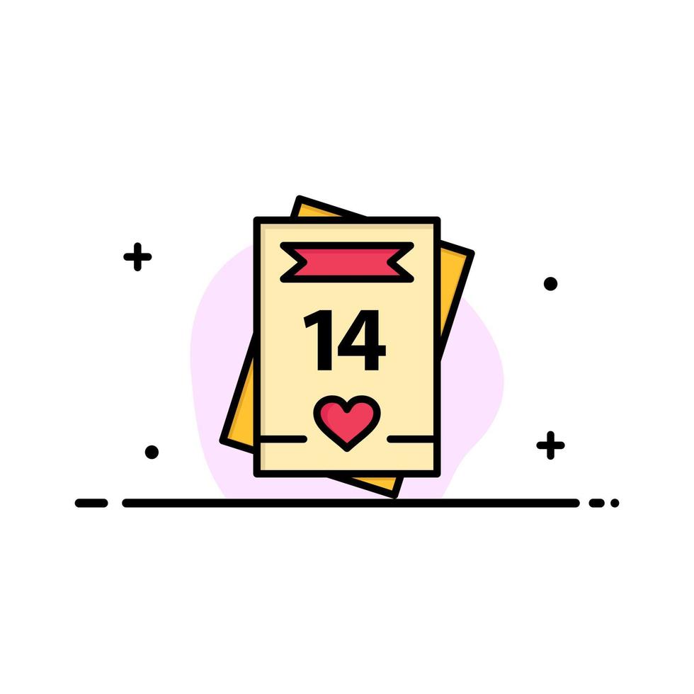 14feb valentinstag valentinstag liebeskarte business logo vorlage flache farbe vektor