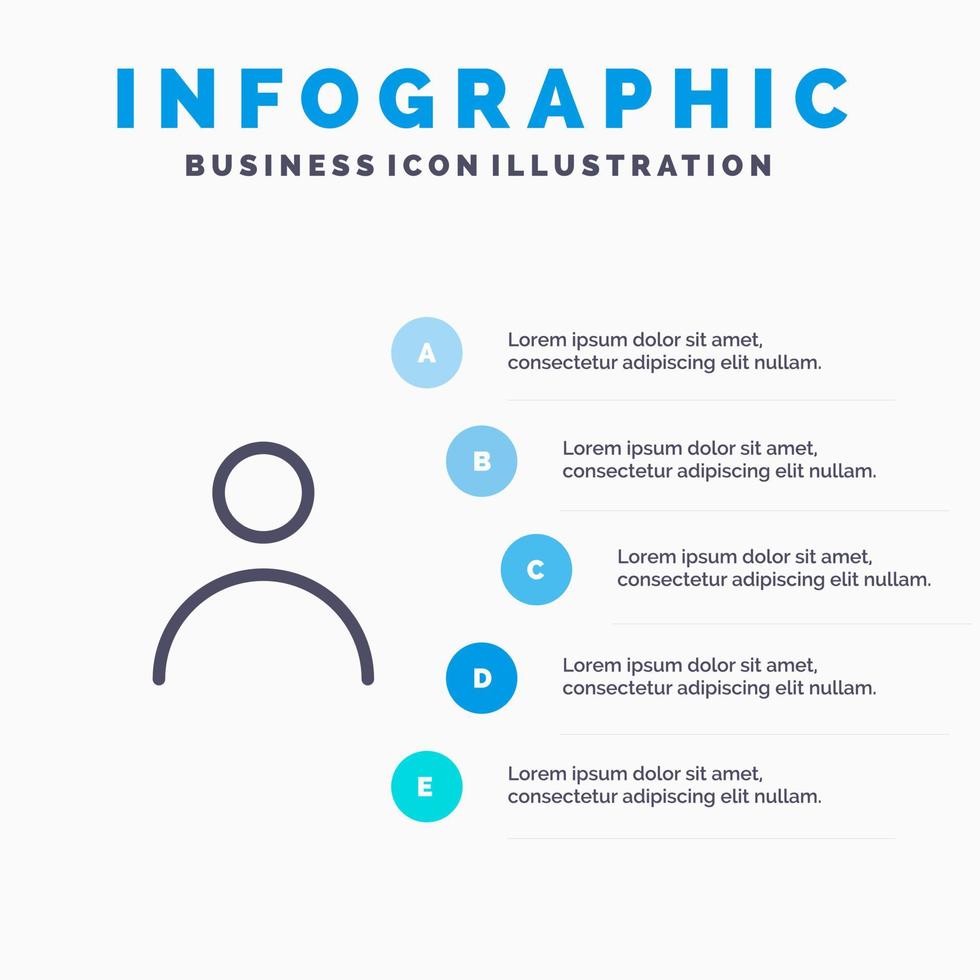 persönliches Personalisierungsprofil Benutzerzeilensymbol mit 5 Schritten Präsentation Infografiken Hintergrund vektor