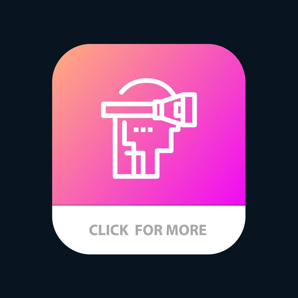 virtuell verklighet headsetet teknologi mobil app knapp android och ios linje version vektor