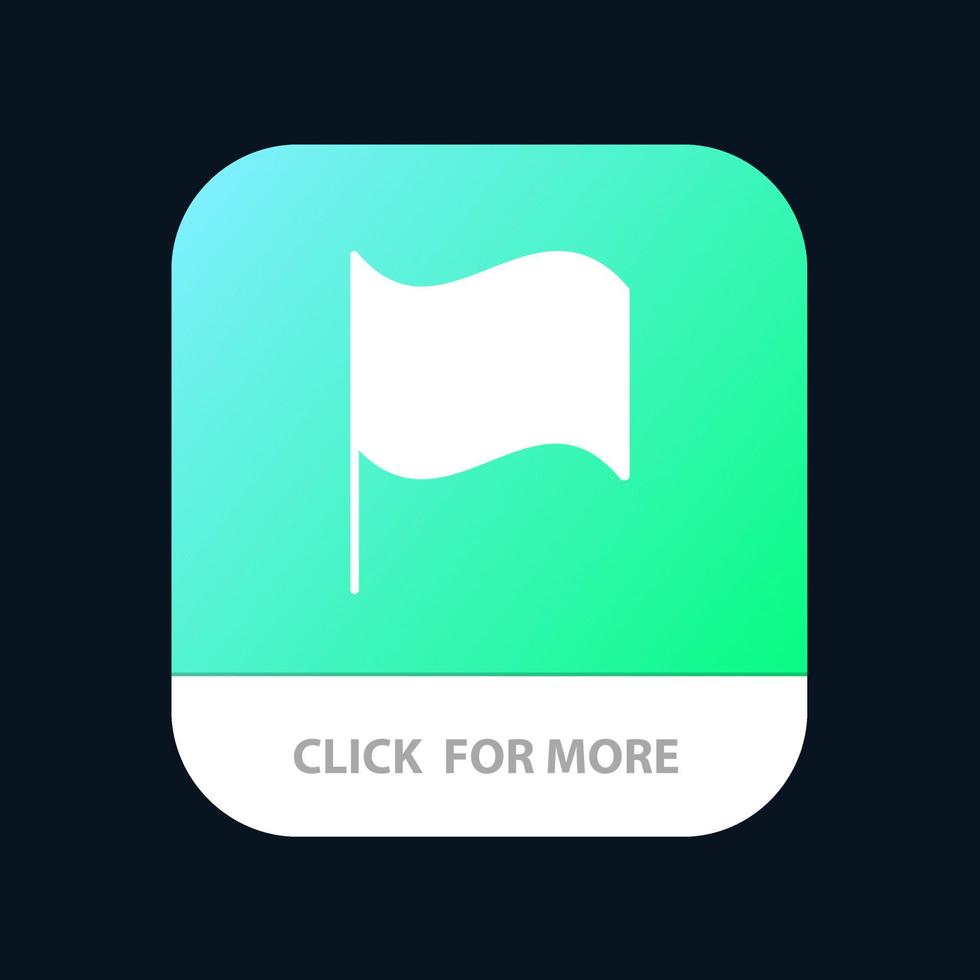 grundläggande flagga ui mobil app knapp android och ios glyf version vektor