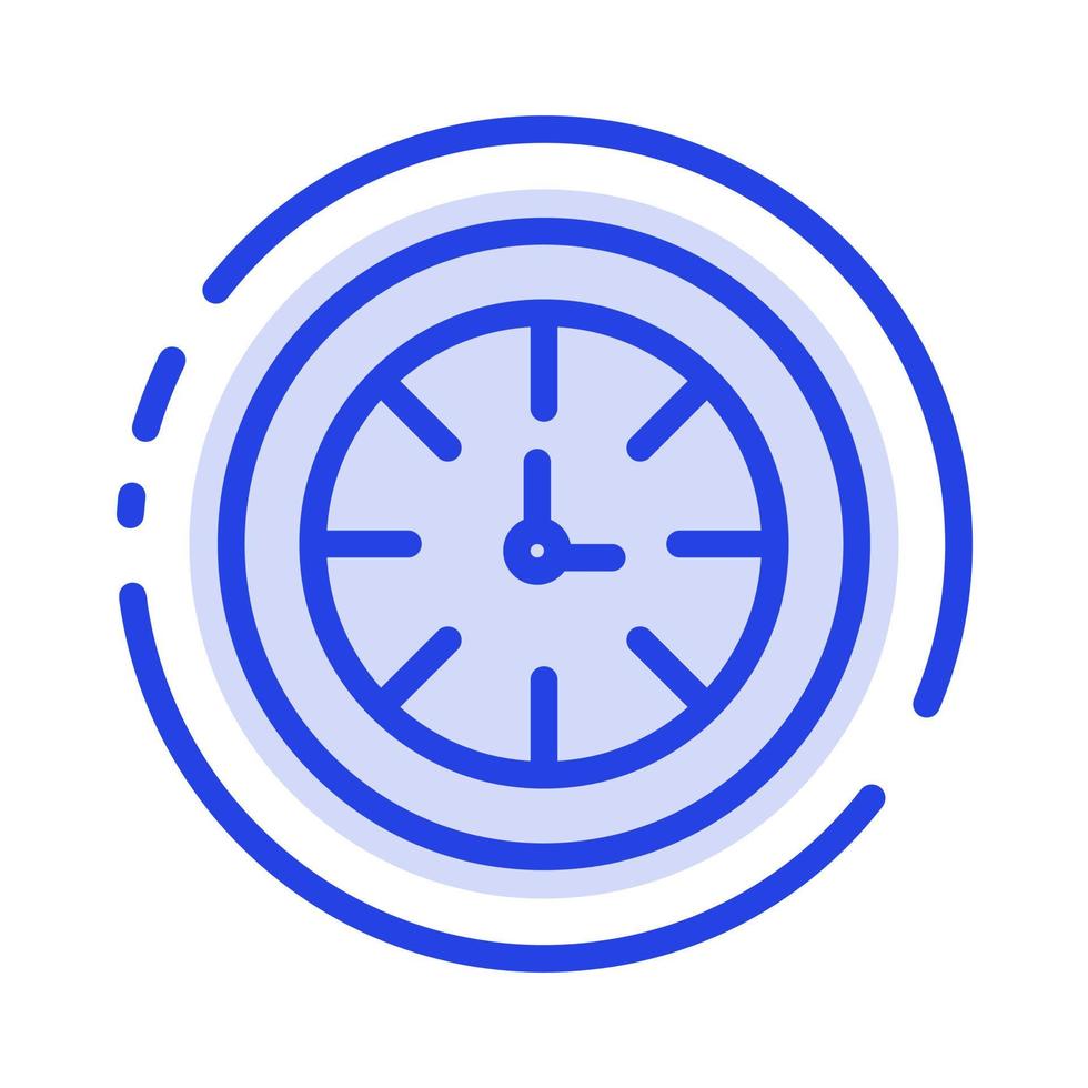 Watch Timer Uhr global blau gepunktete Linie Symbol Leitung vektor