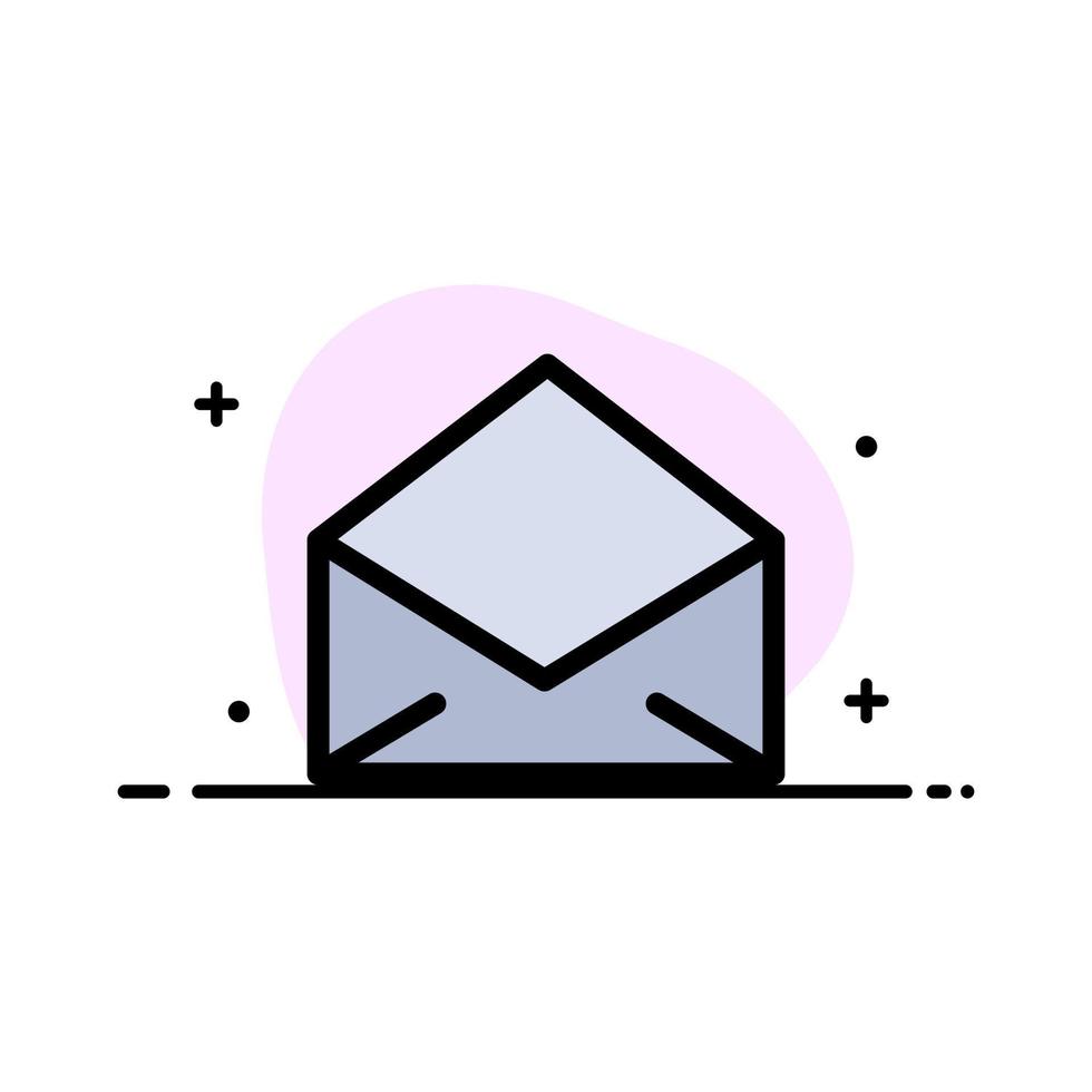 e-post post meddelande öppen företag platt linje fylld ikon vektor baner mall