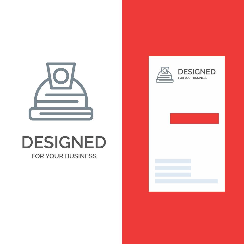 Architektur Bauhelm graues Logo-Design und Visitenkartenvorlage vektor