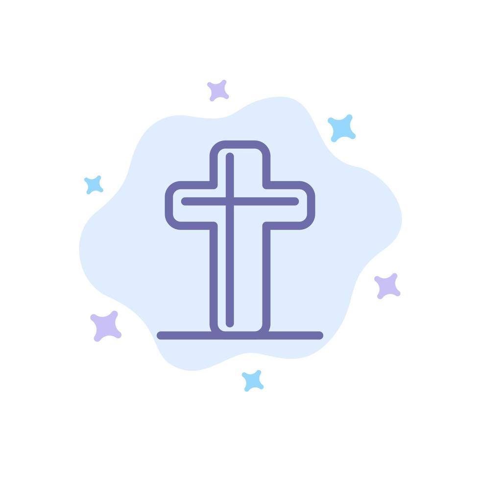 Feier christliches Kreuz Ostern blaues Symbol auf abstraktem Wolkenhintergrund vektor