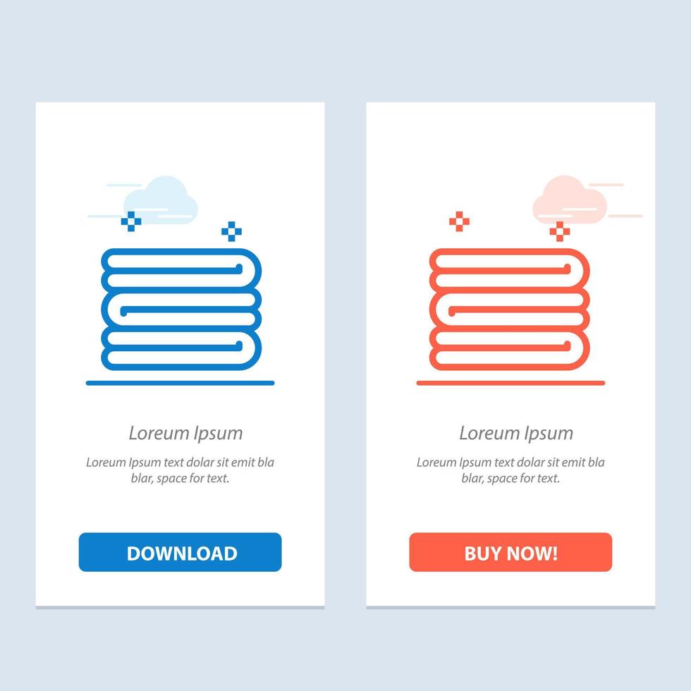 sauberes reinigungstuch blau und rot jetzt herunterladen und kaufen web-widget-kartenvorlage vektor
