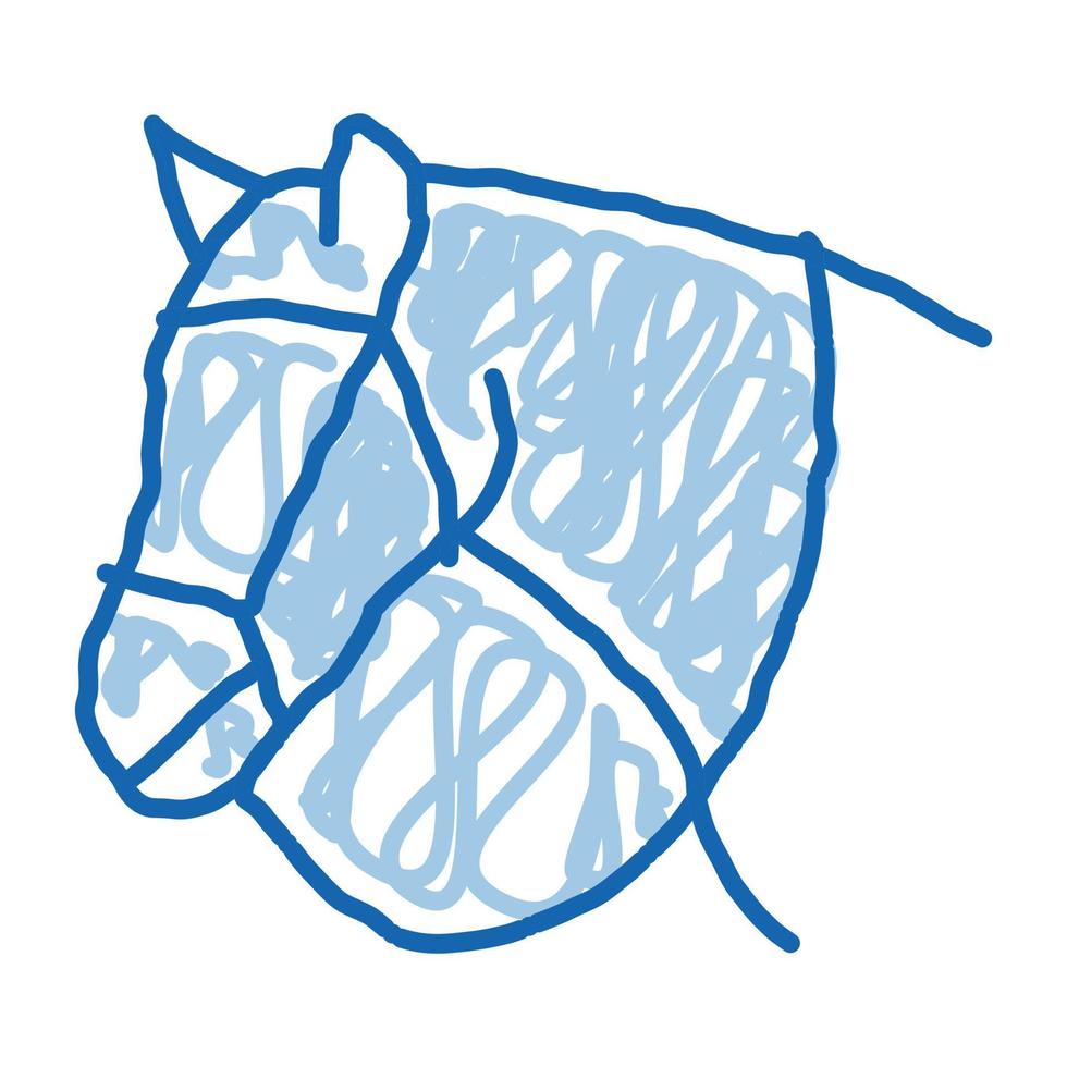 Jockey-Sattel-Doodle-Symbol handgezeichnete Illustration vektor