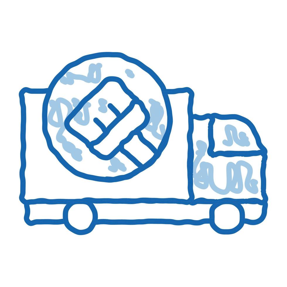 Reinigung LKW Doodle Symbol handgezeichnete Abbildung vektor