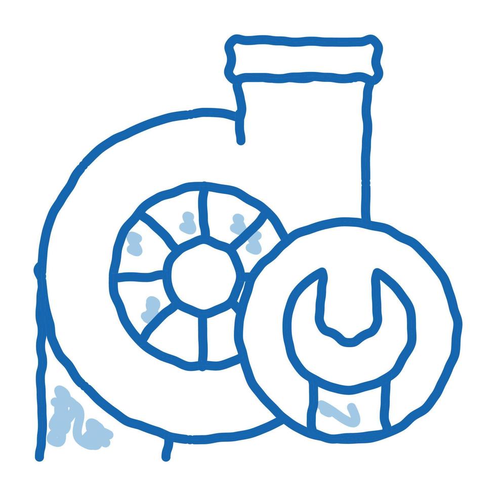 Turbine Reparatur Doodle Symbol handgezeichnete Abbildung vektor