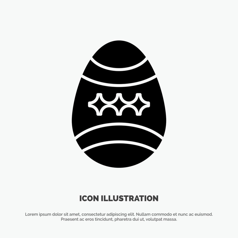 fågel dekoration påsk ägg fast glyf ikon vektor