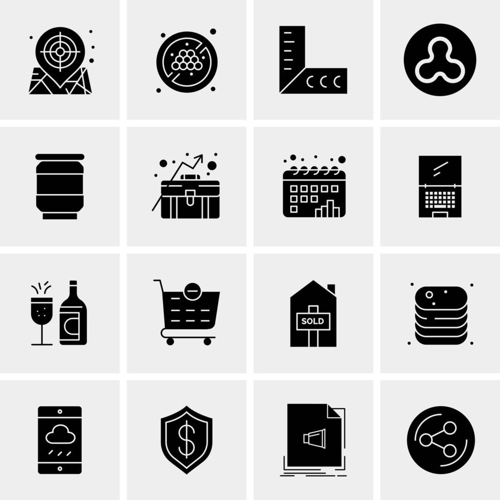 16 universelle Business-Icons Vektor kreative Icon-Illustration zur Verwendung in Web- und Mobilprojekten