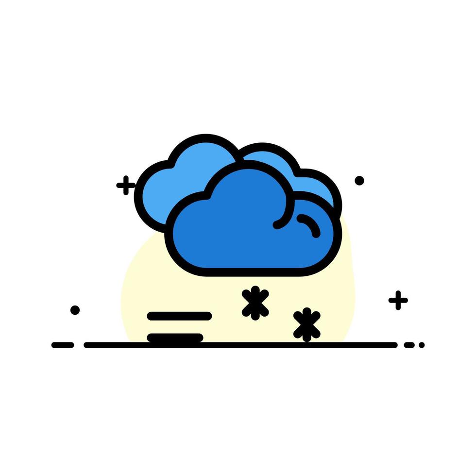 Wolke regnet Prognose regnet Regenwetter Geschäft flache Linie gefüllt Symbol Vektor Banner Vorlage