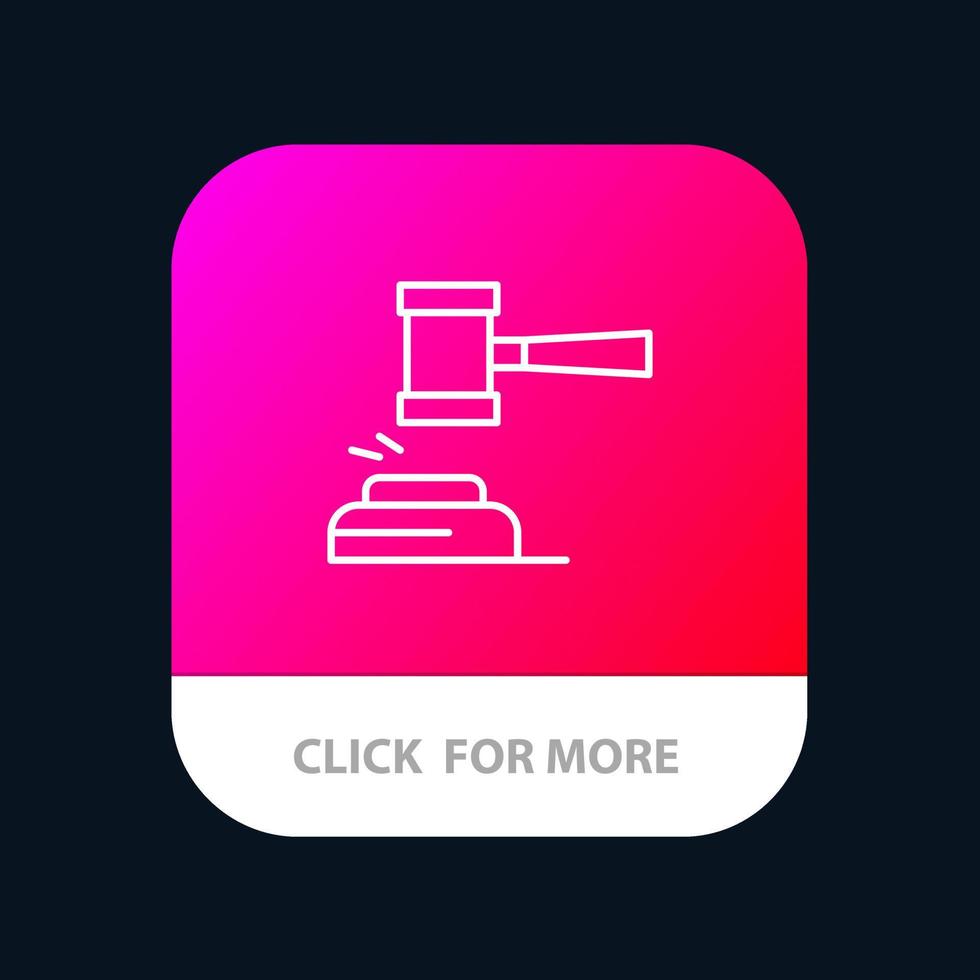 aktion auktion gericht hammer hammer richter gesetz legal mobile app button android und ios line version vektor