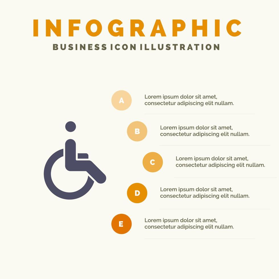 rullstol cykel rörelse promenad infographics presentation mall 5 steg presentation vektor