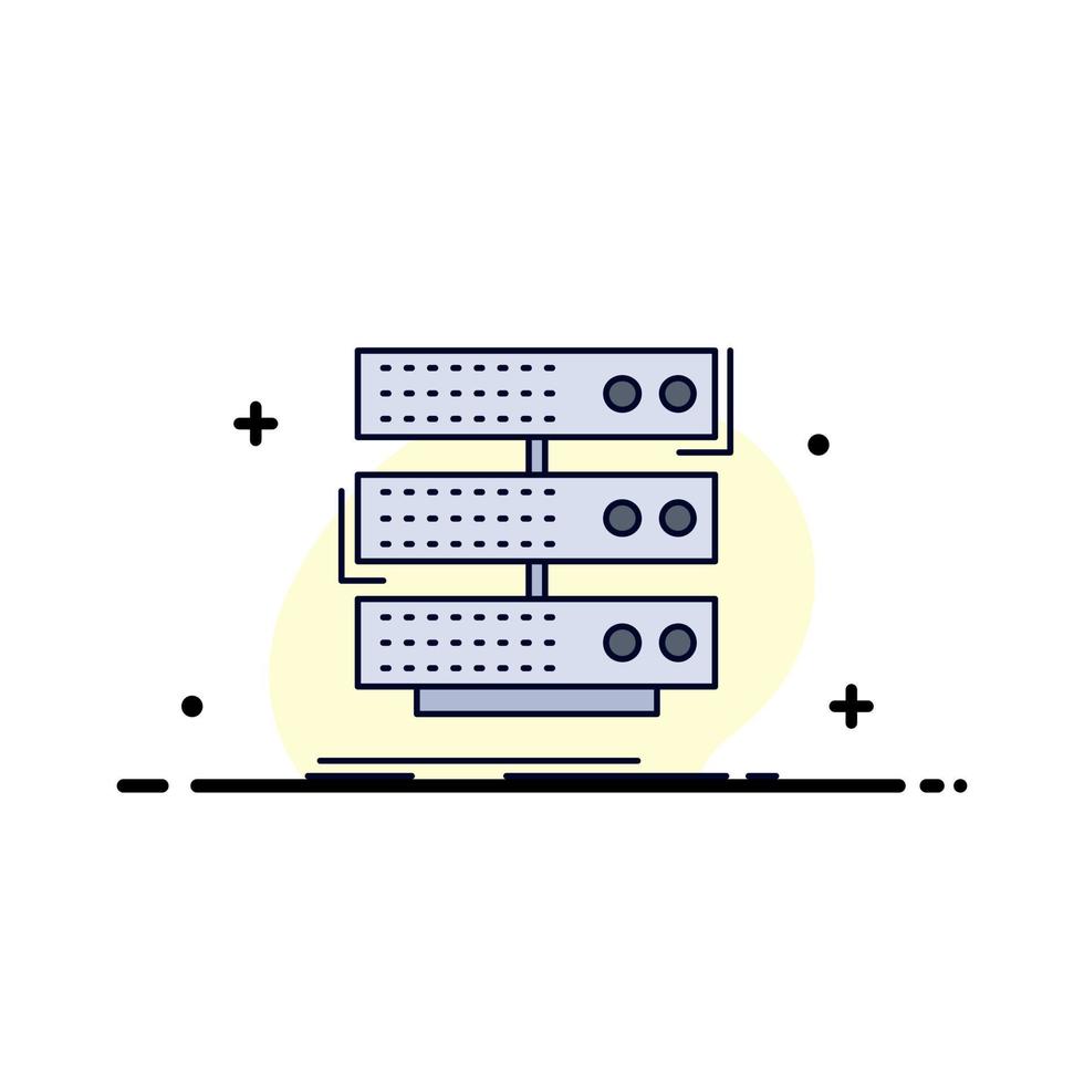 flacher Farbsymbolvektor für Server-Speicherrack-Datenbankdaten vektor