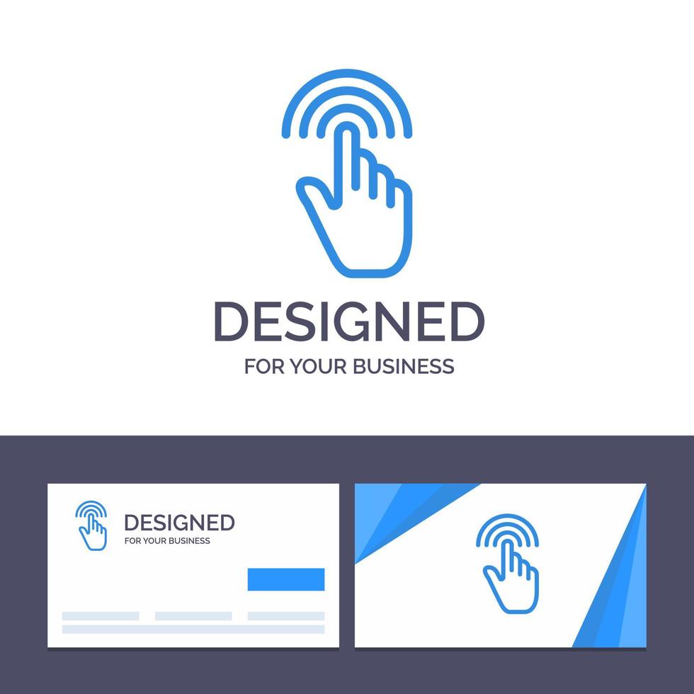 kreativ företag kort och logotyp mall finger gester hand gränssnitt kran vektor illustration