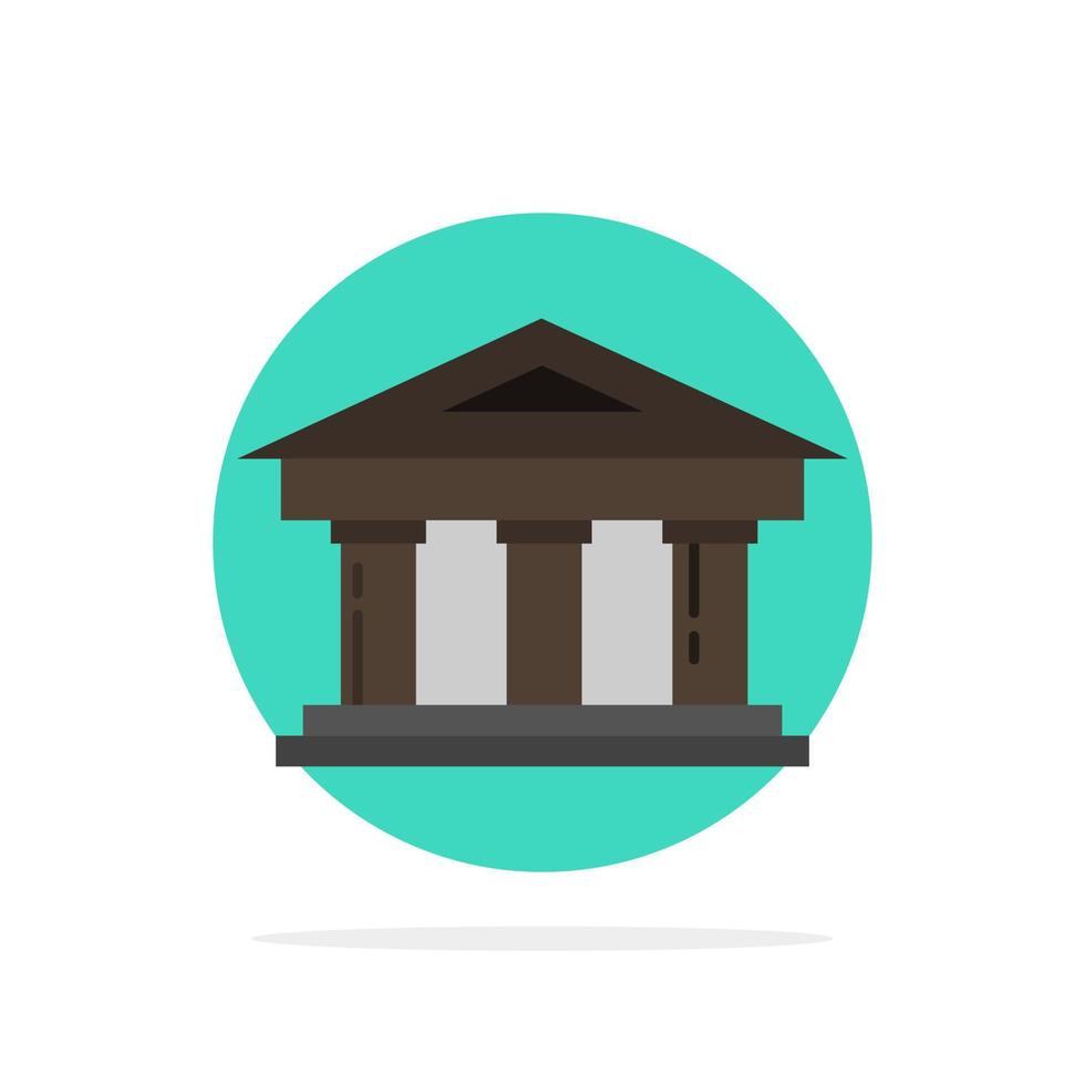 Bank Gericht Finanzen Finanzen Gebäude abstrakte Kreis Hintergrund flache Farbe Symbol vektor