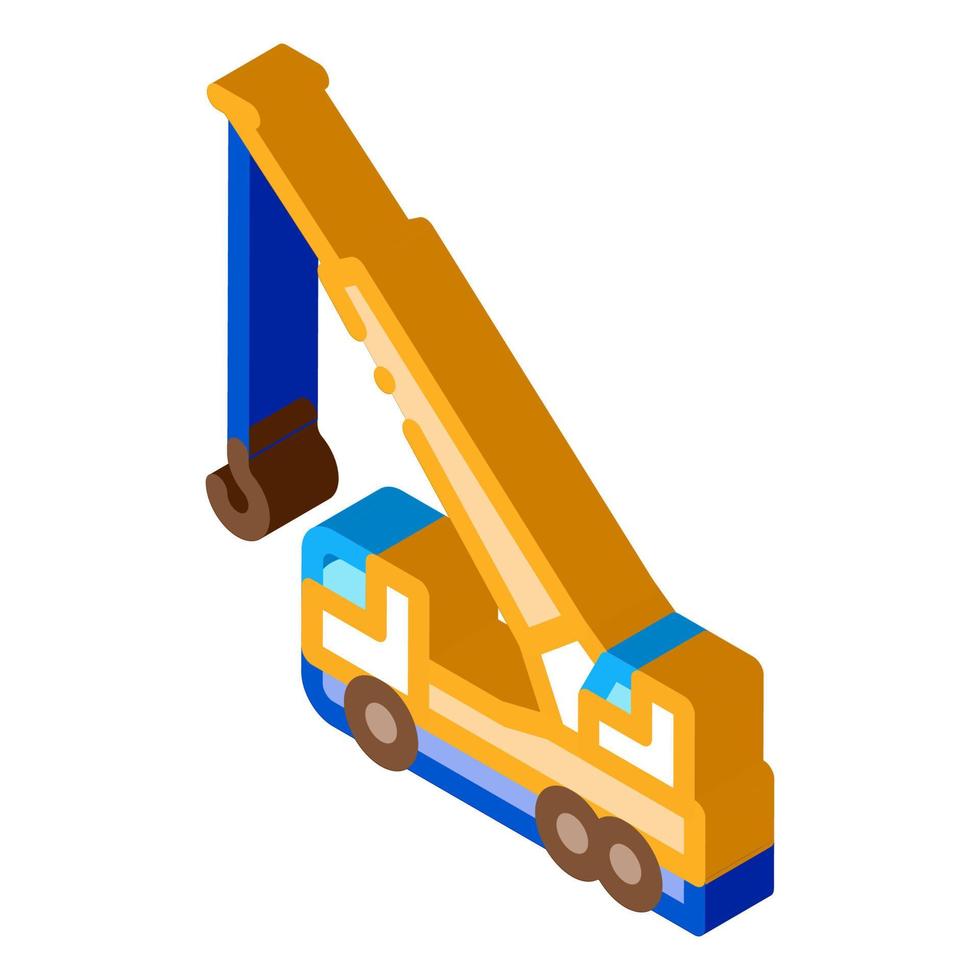 kran hydraulische ausrüstung isometrische symbolvektorillustration vektor